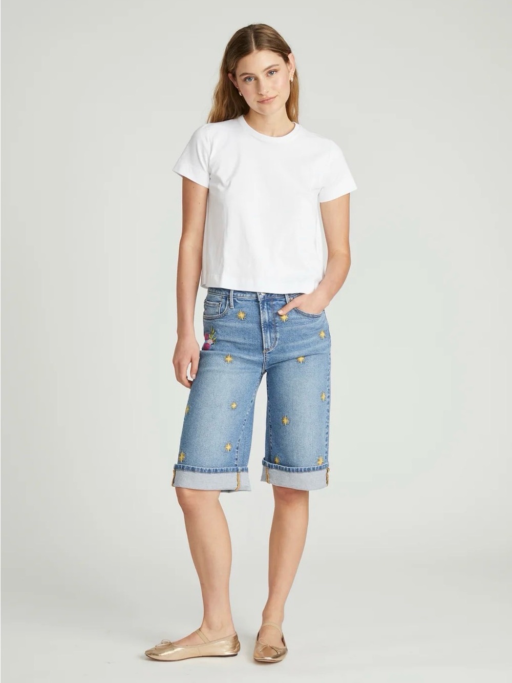 Brand New never been worn driftwood Rachelle embroidered shorts size 26